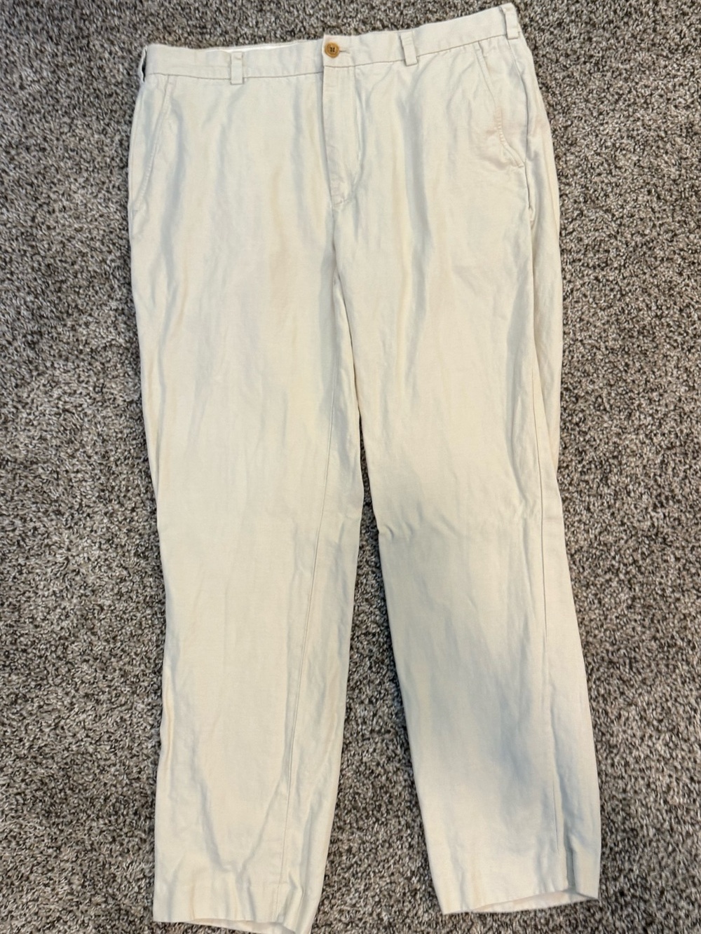 Brooks Brothers Light Cream Linen blend Chinos